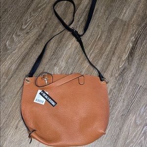 Brown/black cross body reversible